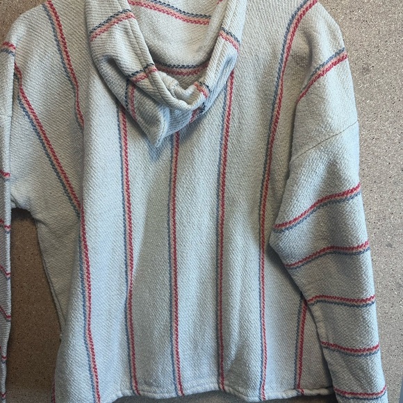 Striped Baja Hoodie with Front Pocket Distressed Size Medium - Picture 8 of 8